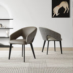Italian Minimalist Dining Chair Series with Woven Back and Dual Base Options