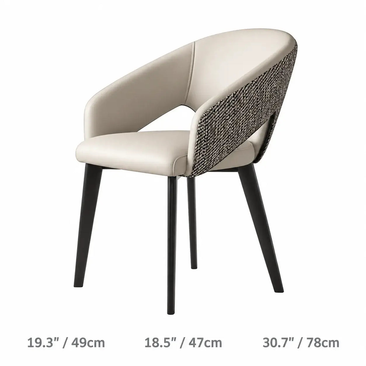 Italian Minimalist Dining Chair Series with Woven Back and Dual Base Options