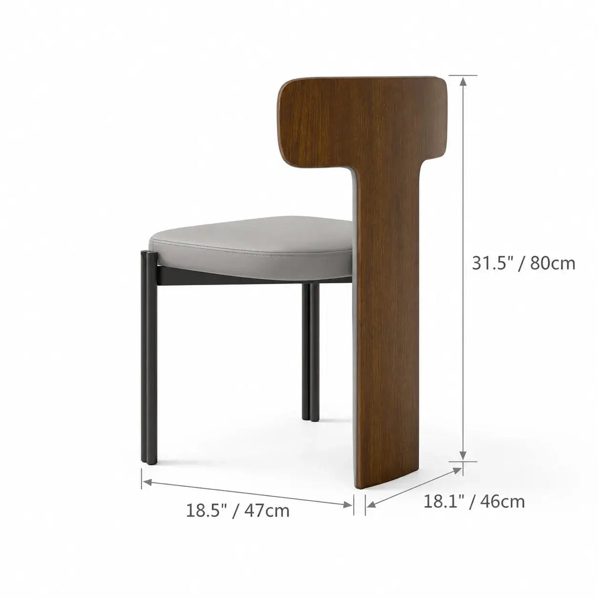 Italian Minimalist Dining Chair Series with Wrapped Leather and Sculpted Wood Frame