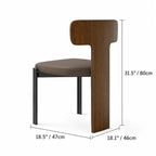 Italian Minimalist Dining Chair Series with Wrapped Leather and Sculpted Wood Frame