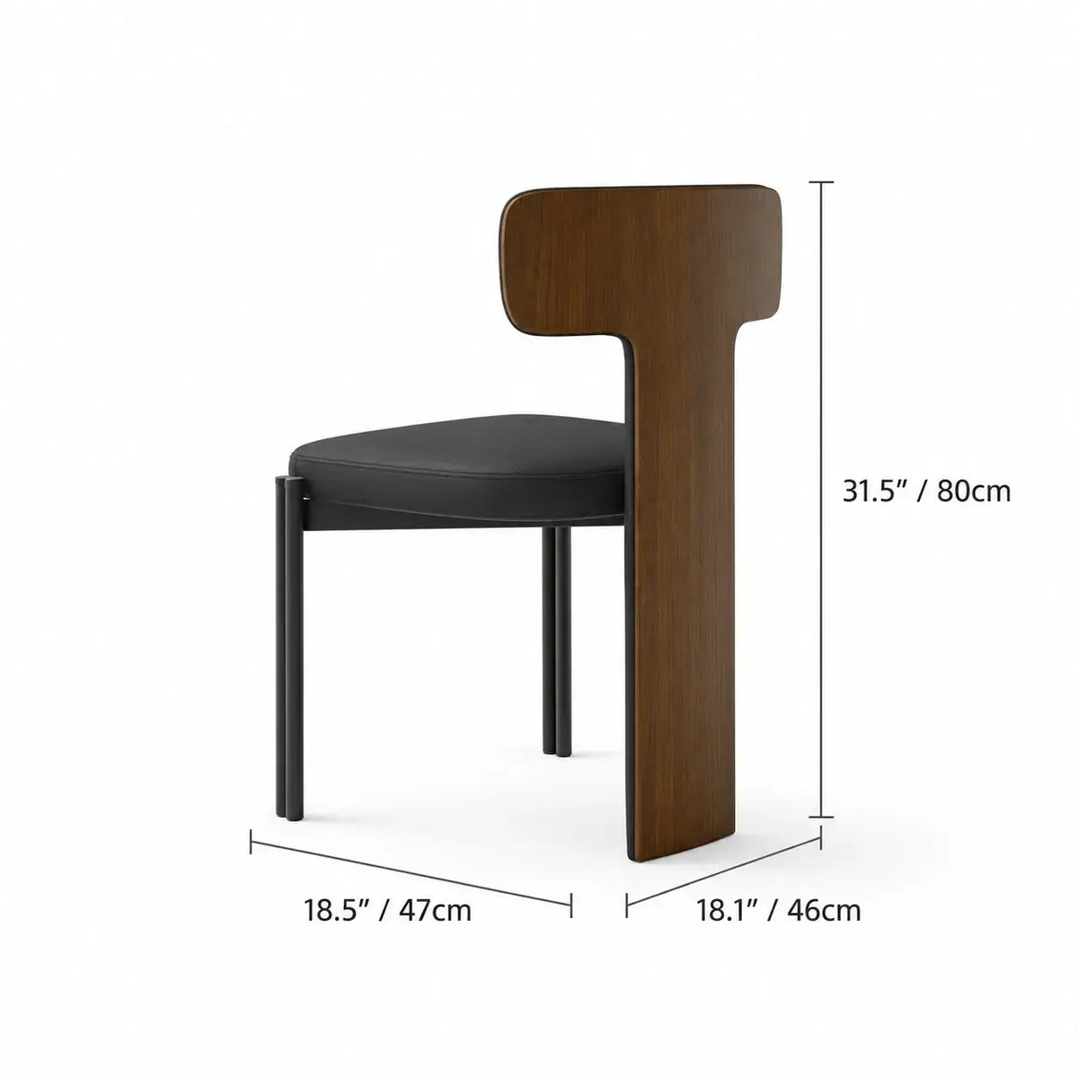 Italian Minimalist Dining Chair Series with Wrapped Leather and Sculpted Wood Frame