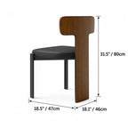 Italian Minimalist Dining Chair Series with Wrapped Leather and Sculpted Wood Frame