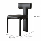 Italian Minimalist Dining Chair Series with Wrapped Leather and Sculpted Wood Frame