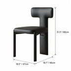 Italian Minimalist Dining Chair Series with Wrapped Leather and Sculpted Wood Frame