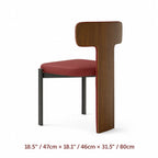 Italian Minimalist Dining Chair Series with Wrapped Leather and Sculpted Wood Frame