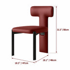 Italian Minimalist Dining Chair Series with Wrapped Leather and Sculpted Wood Frame