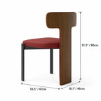 Italian Minimalist Dining Chair Series with Wrapped Leather and Sculpted Wood Frame