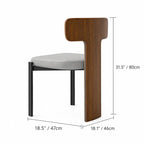 Italian Minimalist Dining Chair Series with Wrapped Leather and Sculpted Wood Frame