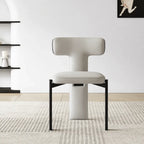 Italian Minimalist Dining Chair Series with Wrapped Leather and Sculpted Wood Frame
