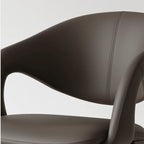 Italian Minimalist Dining Chair with Wraparound Arms and Slim Steel Legs