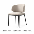 Italian Minimalist Dining Chair with Wraparound Back and Leather Upholstery