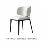 Italian Minimalist Dining Chair with Wraparound Back and Leather Upholstery