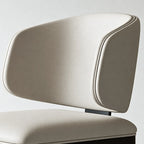 Italian Minimalist Dining Chair with Wraparound Back and Leather Upholstery