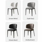 Italian Minimalist Dining Chair with Wraparound Back and Leather Upholstery