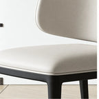 Italian Minimalist Dining Chair with Wraparound Back and Leather Upholstery