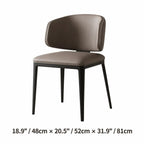 Italian Minimalist Dining Chair with Wraparound Back and Leather Upholstery