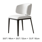 Italian Minimalist Dining Chair with Wraparound Back and Leather Upholstery