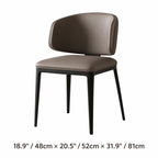 Italian Minimalist Dining Chair with Wraparound Back and Leather Upholstery