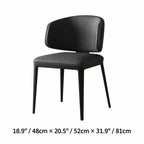 Italian Minimalist Dining Chair with Wraparound Back and Leather Upholstery