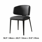 Italian Minimalist Dining Chair with Wraparound Back and Leather Upholstery