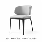 Italian Minimalist Dining Chair with Wraparound Back and Leather Upholstery