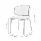 Italian Minimalist Dining Chair with Wraparound Back and Leather Upholstery Dimensions