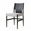 Italian Minimalist High-Back Dining Chair with Saddle Leather Contrast Upholstery