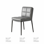 Italian Minimalist Leather Dining Chair Series with Quilted Back and Slim Metal Legs