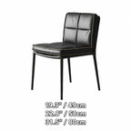 Italian Minimalist Leather Dining Chair Series with Quilted Back and Slim Metal Legs