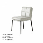 Italian Minimalist Leather Dining Chair Series with Quilted Back and Slim Metal Legs