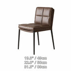 Italian Minimalist Leather Dining Chair Series with Quilted Back and Slim Metal Legs