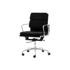 Italian Minimalist Office Chair With Textured Upholstery and 360 Swivel