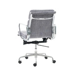 Italian Minimalist Office Chair With Textured Upholstery and 360 Swivel