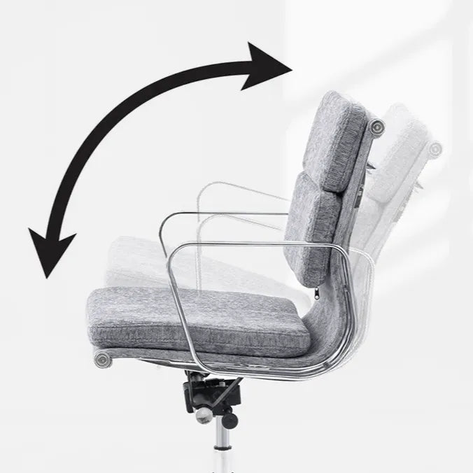 Italian Minimalist Office Chair With Textured Upholstery and 360 Swivel