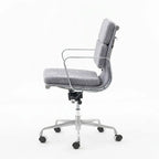 Italian Minimalist Office Chair With Textured Upholstery and 360 Swivel