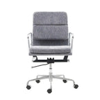 Italian Minimalist Office Chair With Textured Upholstery and 360 Swivel