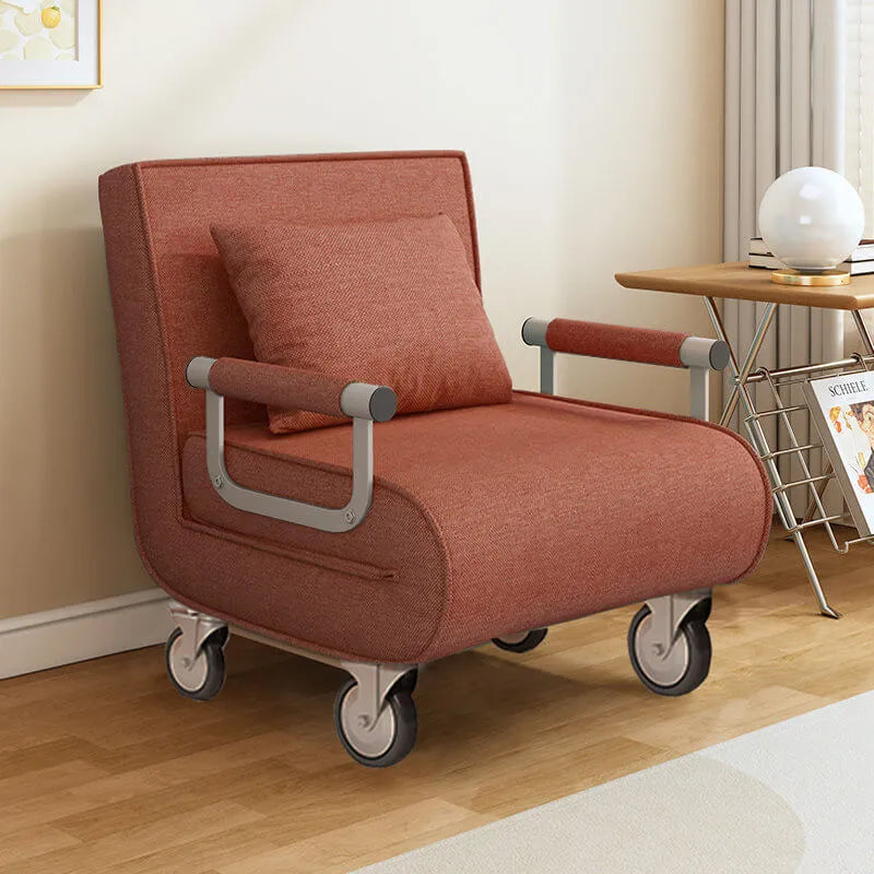 Italian Minimalist Rollaway Bed Sleeper Chair With 6-Position Recline