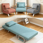Italian Minimalist Rollaway Bed Sleeper Chair With 6-Position Recline