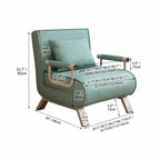 Italian Minimalist Rollaway Bed Sleeper Chair With 6-Position Recline Dimensions