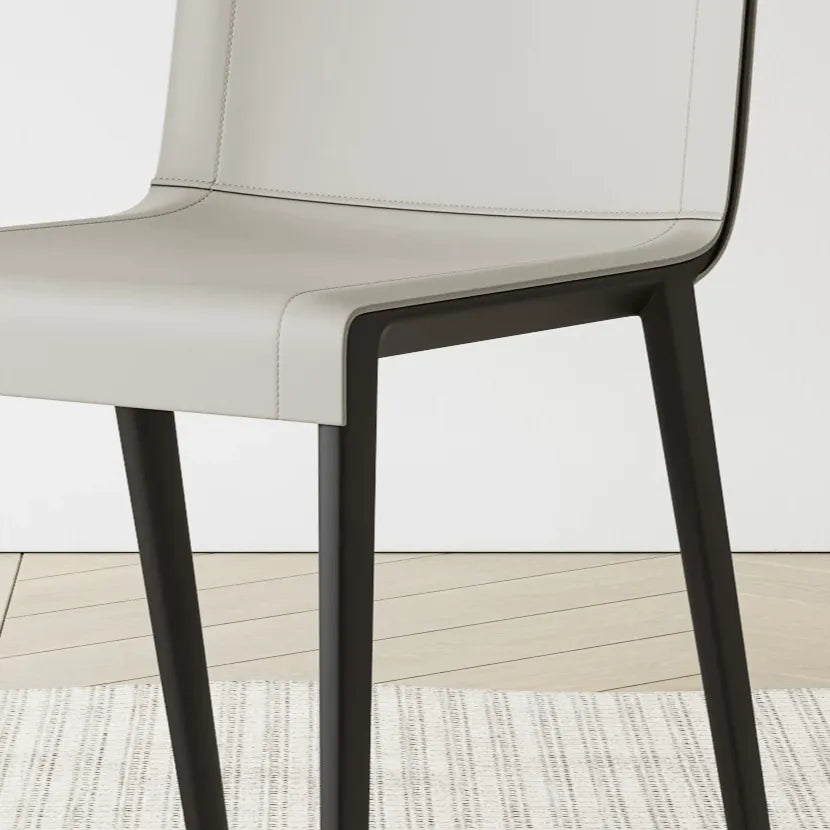 Italian Minimalist Saddle Leather Dining Chair Series with Wraparound Arms