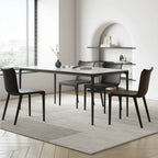 Italian Minimalist Saddle Leather Dining Chair Series with Wraparound Arms