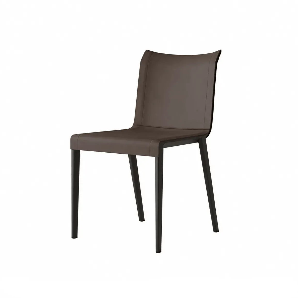 Italian Minimalist Saddle Leather Dining Chair Series with Wraparound Arms
