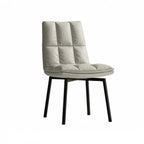 Italian Minimalist Swivel Dining Chair with Quilted Back and Plush Seat