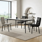 Italian Minimalist Swivel Dining Chair with Quilted Back and Plush Seat