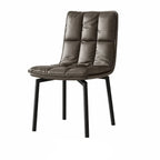 Italian Minimalist Swivel Dining Chair with Quilted Back and Plush Seat