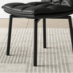 Italian Minimalist Swivel Dining Chair with Quilted Back and Plush Seat