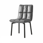 Italian Minimalist Swivel Dining Chair with Quilted Back and Plush Seat