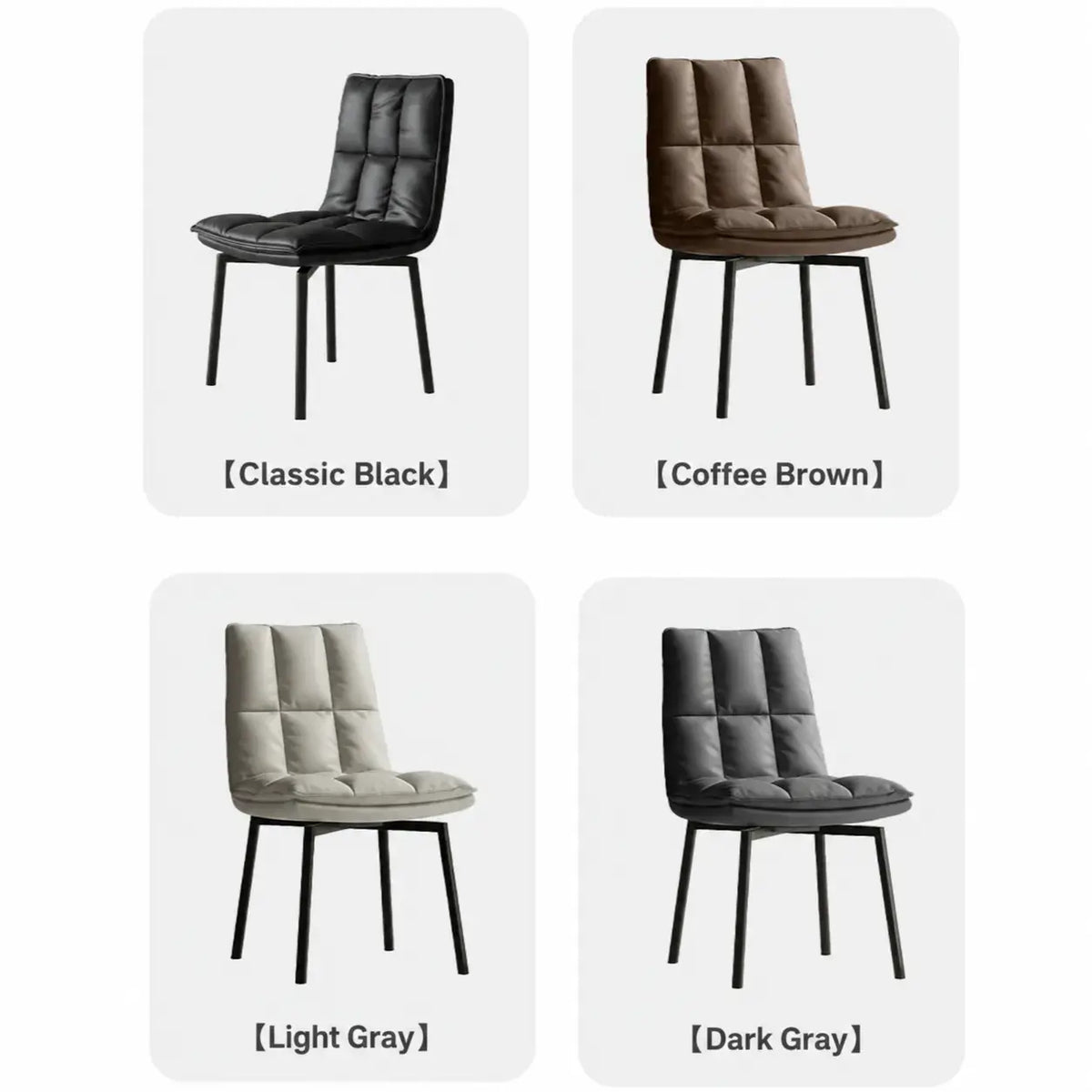 Italian Minimalist Swivel Dining Chair with Quilted Back and Plush Seat