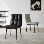 Italian Minimalist Swivel Dining Chair with Quilted Back and Plush Seat