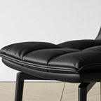 Italian Minimalist Swivel Dining Chair with Quilted Back and Plush Seat